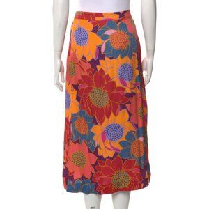 Farm Rio floral print midi skirt